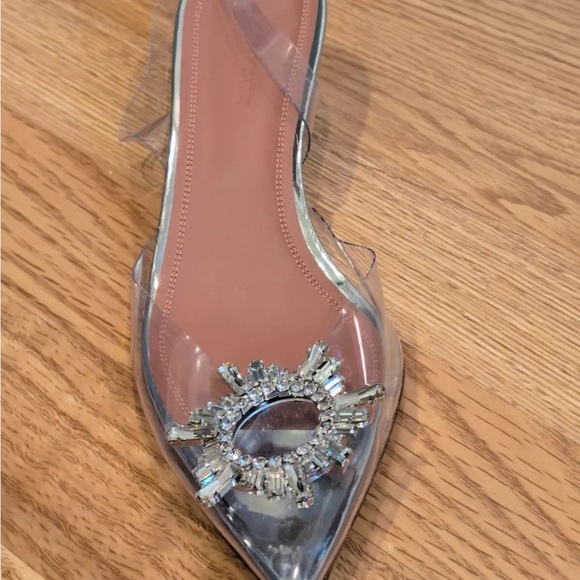 Beautiful  pre owned transparent glass sandals Amina Muaddi shoes - Picture 6 of 12